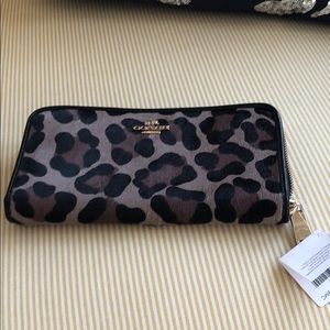 Calf hair coach wallet